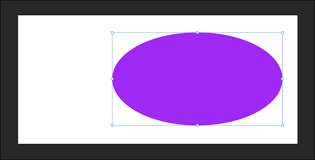 círculo púrpura distorsionado con controles de transformación libres visibles