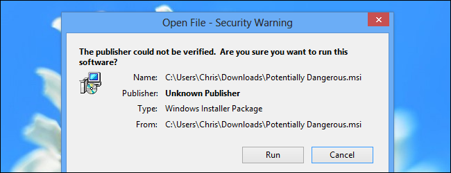 encabezado de advertencia de seguridad de archivo abierto