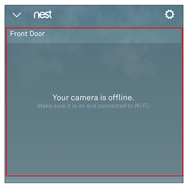 Seleccione su timbre Nest Hello en la pantalla de inicio de la aplicación Nest