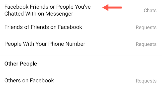 Controles de mensajes DM de Facebook Messenger Instagram