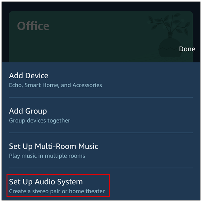 Seleccione "Configurar sistema de audio" en la ventana emergente. 