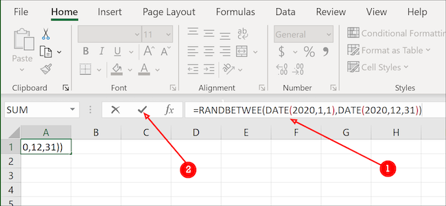 Fórmula de fecha de Excel