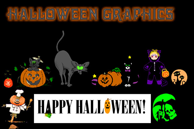 Un sitio web de Halloween Graphics en GeoCities.