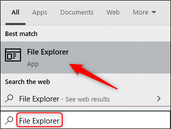Escribe "Explorador de archivos" en el cuadro de búsqueda y luego haz clic en él en los resultados.