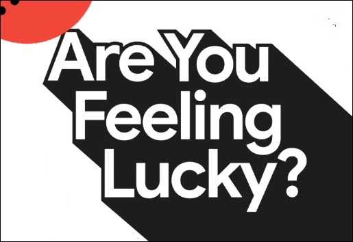 El "¿Te sientes con suerte?"  logo.