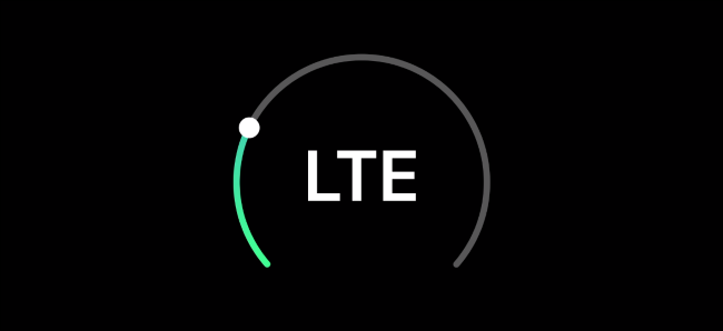 Un "LTE" logo de la presentación de Apple