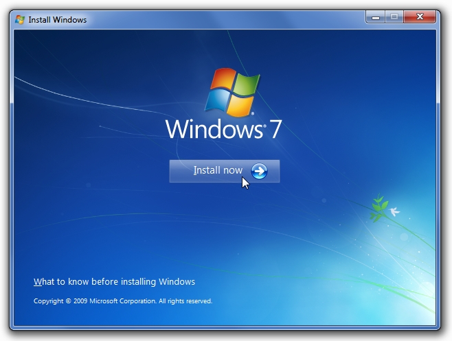 Inicio de la actualización de Windows 7