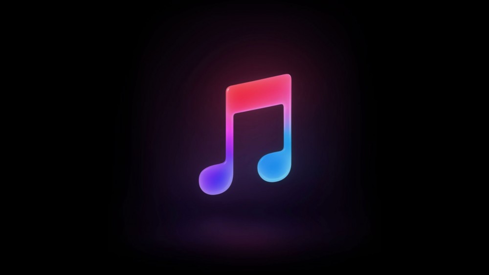 Logotipo de Apple Music sobre fondo oscuro