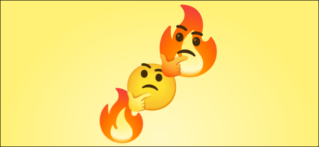 Una mezcla de emoji de fuego y pensamiento.