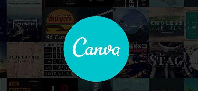 Logotipo de Canva con fondo de imágenes