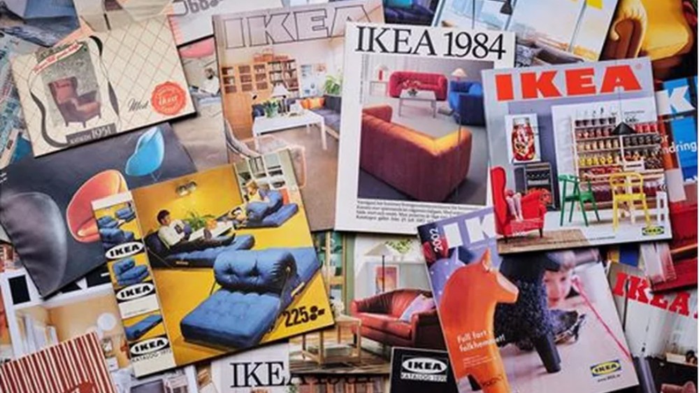 Collage de catálogos antiguos de IKEA