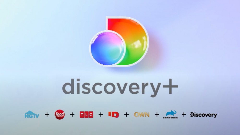 Logotipo del servicio de transmisión Discovery Plus y algunos canales incluidos
