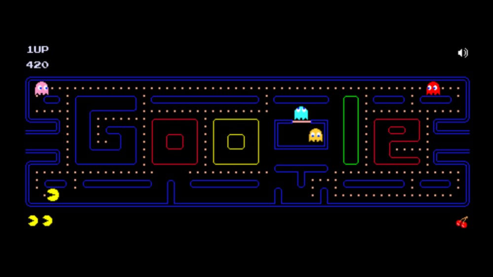 Laberinto de la barra de búsqueda de Google Pac-Man
