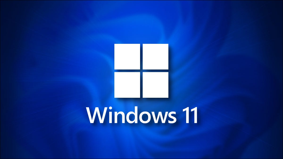 Logotipo de Windows 11 en un fondo de sombra azul oscuro